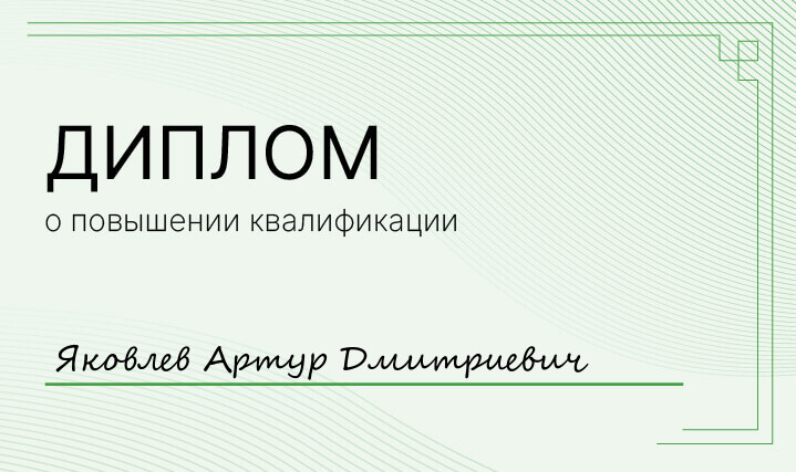 Диплом Яковлев Артур Дмитриевич